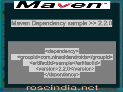 Maven dependency of sample version 2.2.0