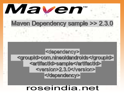 Maven dependency of sample version 2.3.0