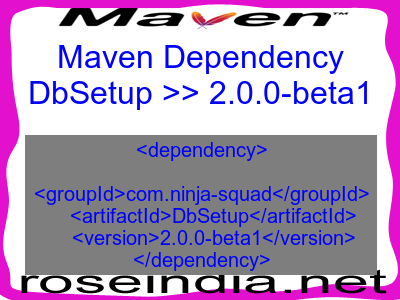 Maven dependency of DbSetup version 2.0.0-beta1