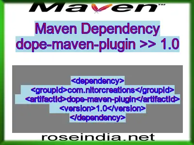 Maven dependency of dope-maven-plugin version 1.0