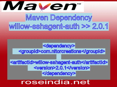 Maven dependency of willow-sshagent-auth version 2.0.1