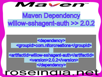 Maven dependency of willow-sshagent-auth version 2.0.2