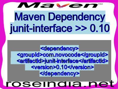 Maven dependency of junit-interface version 0.10