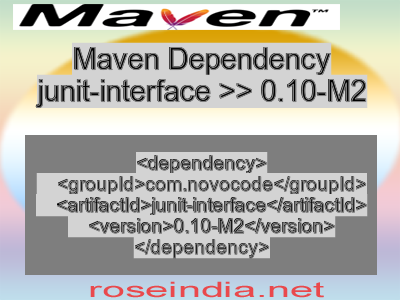 Maven dependency of junit-interface version 0.10-M2