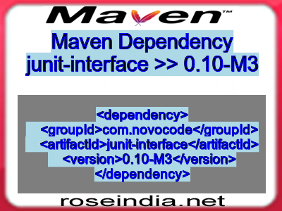 Maven dependency of junit-interface version 0.10-M3