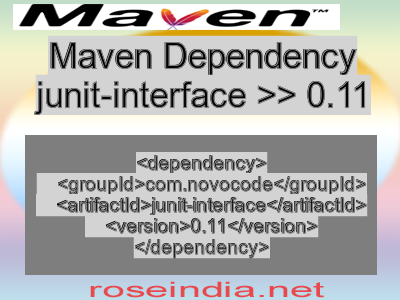 Maven dependency of junit-interface version 0.11