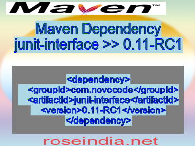Maven dependency of junit-interface version 0.11-RC1