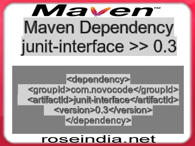Maven dependency of junit-interface version 0.3