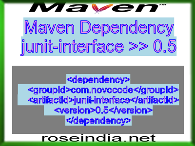 Maven dependency of junit-interface version 0.5