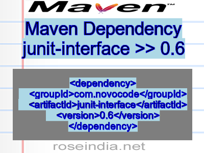 Maven dependency of junit-interface version 0.6