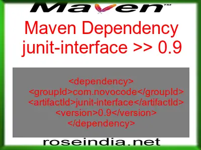 Maven dependency of junit-interface version 0.9