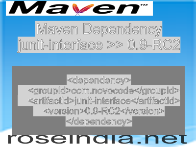Maven dependency of junit-interface version 0.9-RC2