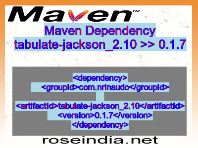 Maven dependency of tabulate-jackson_2.10 version 0.1.7