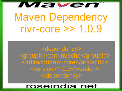 Maven dependency of rivr-core version 1.0.9