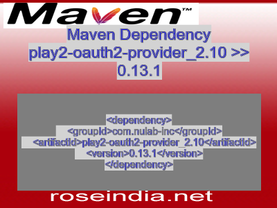 Maven dependency of play2-oauth2-provider_2.10 version 0.13.1