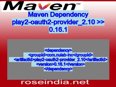 Maven dependency of play2-oauth2-provider_2.10 version 0.16.1