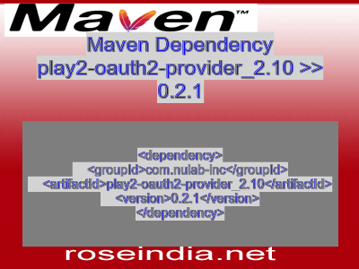 Maven dependency of play2-oauth2-provider_2.10 version 0.2.1