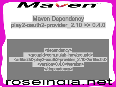 Maven dependency of play2-oauth2-provider_2.10 version 0.4.0