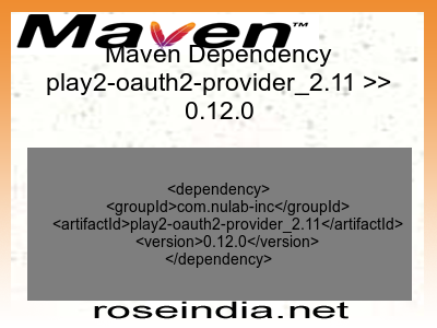 Maven dependency of play2-oauth2-provider_2.11 version 0.12.0