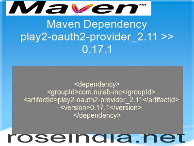 Maven dependency of play2-oauth2-provider_2.11 version 0.17.1
