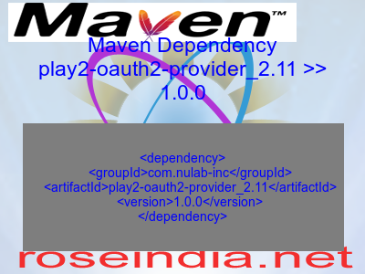 Maven dependency of play2-oauth2-provider_2.11 version 1.0.0
