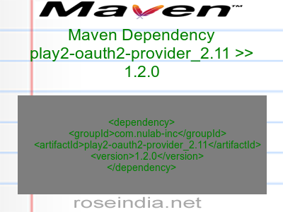 Maven dependency of play2-oauth2-provider_2.11 version 1.2.0