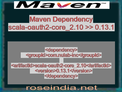 Maven dependency of scala-oauth2-core_2.10 version 0.13.1