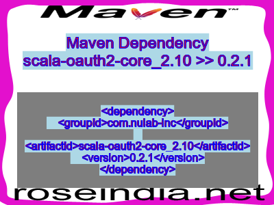 Maven dependency of scala-oauth2-core_2.10 version 0.2.1