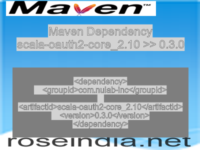 Maven dependency of scala-oauth2-core_2.10 version 0.3.0