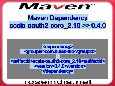 Maven dependency of scala-oauth2-core_2.10 version 0.4.0