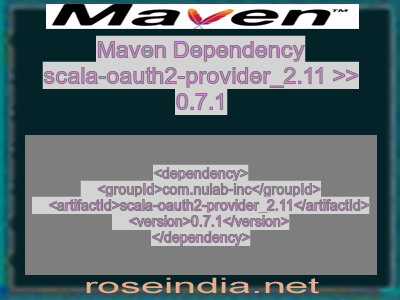 Maven dependency of scala-oauth2-provider_2.11 version 0.7.1