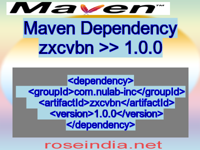 Maven dependency of zxcvbn version 1.0.0