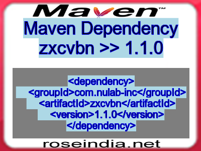 Maven dependency of zxcvbn version 1.1.0
