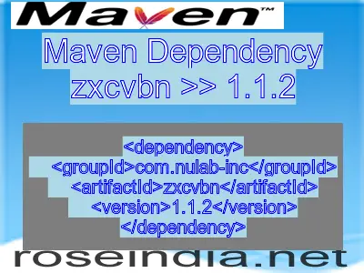 Maven dependency of zxcvbn version 1.1.2