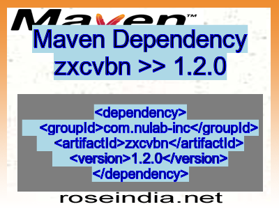 Maven dependency of zxcvbn version 1.2.0