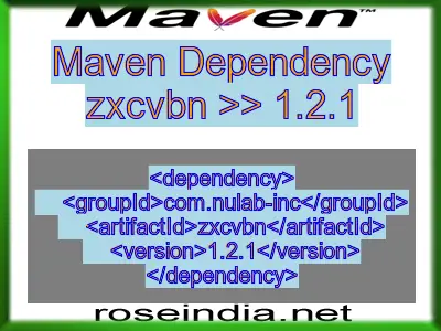 Maven dependency of zxcvbn version 1.2.1