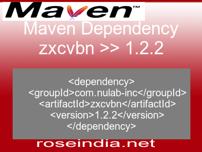 Maven dependency of zxcvbn version 1.2.2
