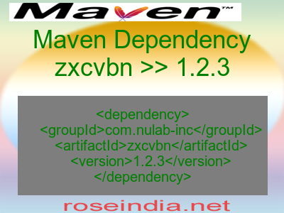 Maven dependency of zxcvbn version 1.2.3