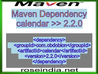 Maven dependency of calendar version 2.2.0