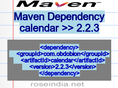 Maven dependency of calendar version 2.2.3