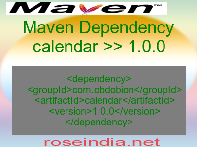 Maven dependency of calendar version 1.0.0