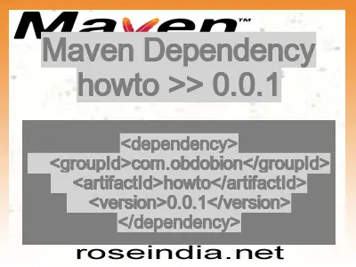 Maven dependency of howto version 0.0.1