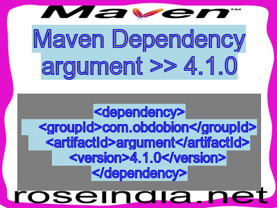 Maven dependency of argument version 4.1.0