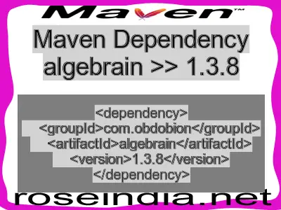 Maven dependency of algebrain version 1.3.8