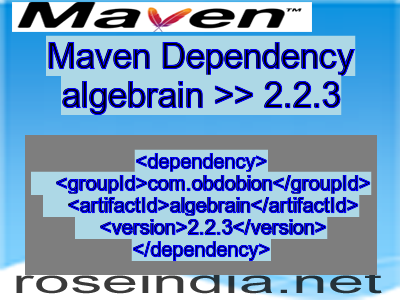 Maven dependency of algebrain version 2.2.3