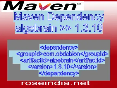 Maven dependency of algebrain version 1.3.10