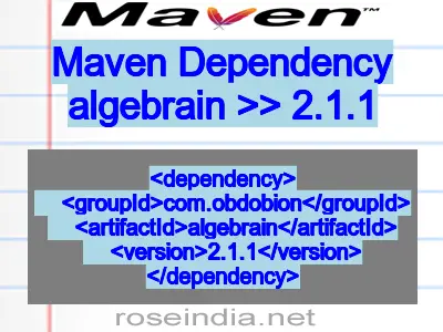 Maven dependency of algebrain version 2.1.1