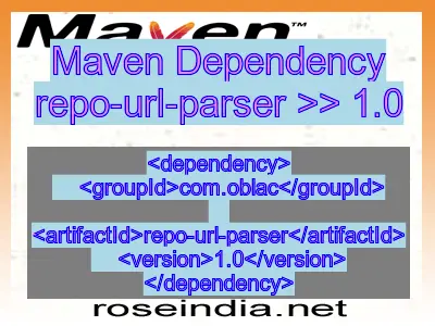 Maven dependency of repo-url-parser version 1.0