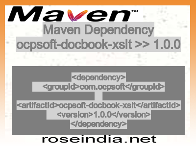 Maven dependency of ocpsoft-docbook-xslt version 1.0.0