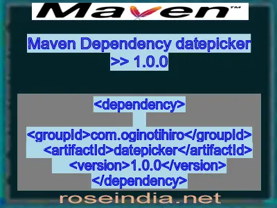 Maven dependency of datepicker version 1.0.0